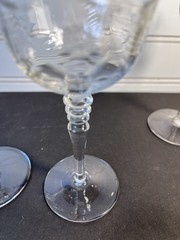 Vintage Rock Sharpe Crystal Sherbet Champagne Glasses – Set 6 – Etched – 1930s