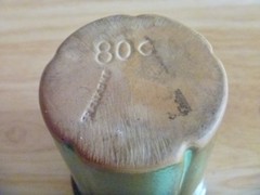 Frankoma Prairie Green Wagon Wheel tumbler Ada Clay 80C VG+++