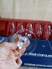 Vtg.Cristal D’Arques Durand Set Of 6 Pompadour Glasses 17 Cl, 24%Lead Crystal OB