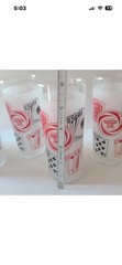 Vintage Set of 5 Frosted Harold’s Club Highball Slots Cards Red White Black