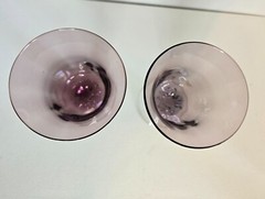 Lenox Crystal Stemware COLORE AMETHYST Water Goblet FLARED RIBBED BASE SIGNED