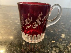 Set of 3 Antique Ruby Stained Souvenir Glasses – Atlantic City 1901 &1903