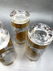 Vito Bari 22kt Gold Crest Design Highball Glasses 5.75″ Tall Set Of 4