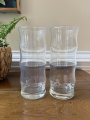 2 ~ Libbey Clear BAMBOO TIKI BAR GLASS Tom Collins Iced Tea 6 7/8” VTG 1960s