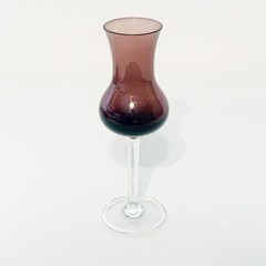 Vintage Set of 6 Amethyst Grappa Purple Stemmed Cordial Aperitif Glasses 6.5″ h