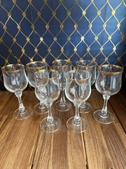 American Stemware PRINCETON Wine 7 oz glasses Set of 10 Lead Crystal Blown Glass