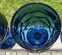 Vintage Viking Glass Bluenique 6″ Cobalt Blue Honeycomb Glasses Set of 4 – dr