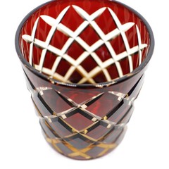 Whiskey Glasses Edo Kiriko Crystal Glass Tumbler Drinkware 250ml/9oz Red