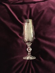 Import Assoc “Cascade” Etched Bohemian Crystal Champagne Flute Excellent Used
