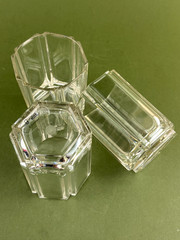 3 Grainware Carlisle Clear Lucite Acrylic Double Old Fashioned Tumblers 4.5»