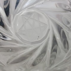 Footed Crystal Starburst Serving Bowl Dish Cut Glass 6″ Candy Fruits Clear Decor