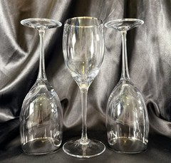 Lenox Ariel~Clear Crystal 8 1/4″ Water Goblets~Platinum Rim~Set of 3