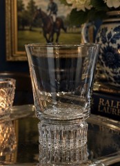 Vintage Crystal Lowball Rocks Glass Flared Bowl Pedestal Base 4.5”