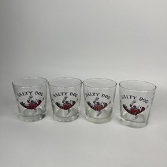 Lot Of 4 Vintage Libbey Salty Dog Pirate Rocks Glass Barware 12 oz Cocktail
