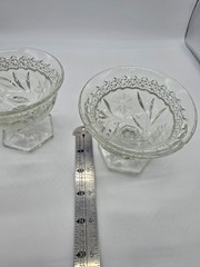 SET OF 2 EAPG JENKINS GLASS COMPANY DAHLIA CLEAR CHAMPAGNE/SHERBET 3.5″ 5oz