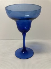 Vintage Cobalt Blue Margarita CocktailGlass Vivid Blue Stemware Barware 6.5”6 oz