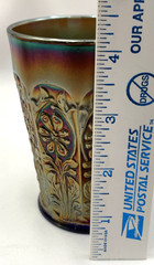 Blue Fenton Carnival Glass Milady 4-1/8” Height Tumbler Great Condition