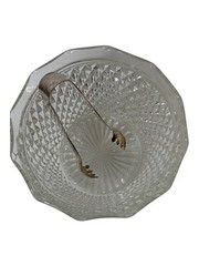 International Silver Co Clear Diamond Cut Ice Bucket w/ SILVER Tongs Cookie Jar
