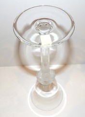 EXQUISITE RARE NACHTMANN LICHTCRYSTAL CRYSTAL FROSTED RAM HEAD 10″ WINE GLASS