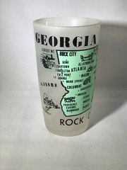 Vintage Georgia Souvenir Tumbler Frosted Hazel Atlas MCM 1950’s Glass