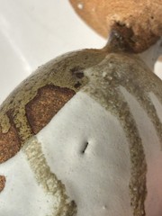 Vintage Rustic Art Pottery Wine Goblets Set Of 2 Handmade ceramic clay glazed