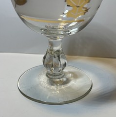 MCM Libbey Autumn Foliage Sherbet Glasses Frosted Gold Leaf