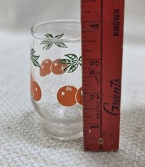 VTG Anchor Glass Orange Juice Pitcher Carafe & 4 Juice Glasses 1 Unmatched Glass