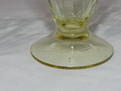 MORGANTOWN «Necklace» Pattern needle-etched yellow Cordial Glass Pair c.1930’s