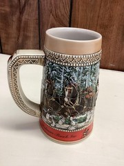 Vintage Budweiser Clydesdale Stein Anheuser Busch Beer Mug Horses Ceramic USA