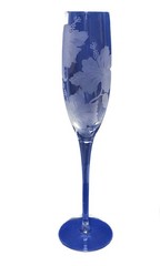Vintage Crystal Hand Flower Stemmed Goblet Wine Glass