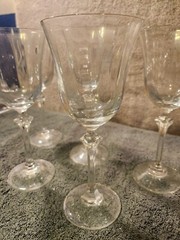 Vintage Lot Of 4 Oneida Fedora Crystal Water Wine Goblets Glasses