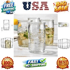 Glass Tumbler Drinking Glasses Set of 4 – Genuine Artisan-Made Vintage Italia…