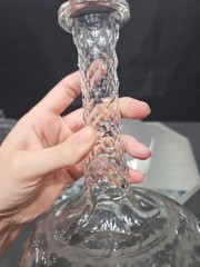 Wine Decanter w/ Monogram Star Diamond cut Glass Crystal Boston & Sandwich 1880s