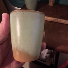 Vintage Pair Of Frankoma Prairie Green Tumblers 3.5 Inches High 5LC