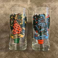 Vintage Indiana Glass Twelve Days of Christmas 12oz Tumblers COMPLETE set USA