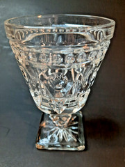 VTG Indiana Glass Colony Park Lane Clear Wine Glass 4.5″ Replacement Square Foot