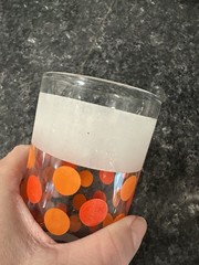 2 1950’s Orange Polka Dot Hazel Atlas Tumbler Glasses