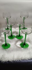 Vintage Arcoroc Luminarc Vins Moselle Emerald Green Wine Glasses Set Of 6