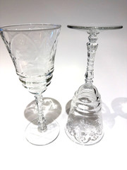 Set of 2 Libbey Rock Sharpe Normandy 3005 Stem 7-7/8”T Water Goblets