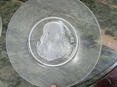 BELGIUM ORIGINAL VAL ST. LAMBERT CRYSTAL 8″ PLATES ETCHED FROSTED CLEAR PICK 1