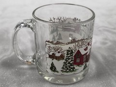 Libbey Christmas Mugs Winter Village 12 oz Holiday Scene Heavy Made in USA a