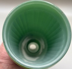 2 Vintage Old Fashioned Ribbed MILKSHAKE GLASS Retro MCM Yellow And Green