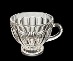 Set Of 4 Vintage Anchor Hocking Colonial Panel Punch Bowl Cups Clear Glass