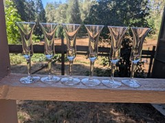 6 Vintage Cordial Liqueur Glasses Stem Footed 6″ Tall