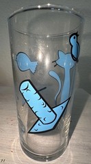 4 Vintage LIBBEY PRECIDIO 8oz Juice Glasses Cat Antics MCM Mid-Modern Decor NEW