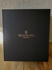New WATERFORD Crystal Glasses CRIMSON RED Champagne Wine Flutes 2pc & Case Box