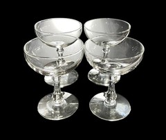 Set Of 4 Libbey COLUMBIAN CLEAR Crystal Champagne Tall Sherbet Glass 4-5/8”