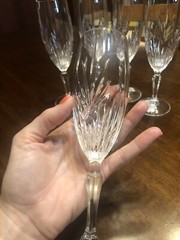 Beautiful Champagne Glasses Set Of 6. 7 3/4”. Pictures Show 5 But There Are 6