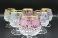Set of 6 Marchioness by Ebeling & Reuss Multi-Color Brandy Snifter Glasses