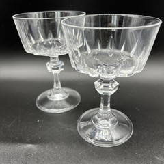 Pair Of Esprit Champagne Tall Sherbet Princess House Crystal Glasses